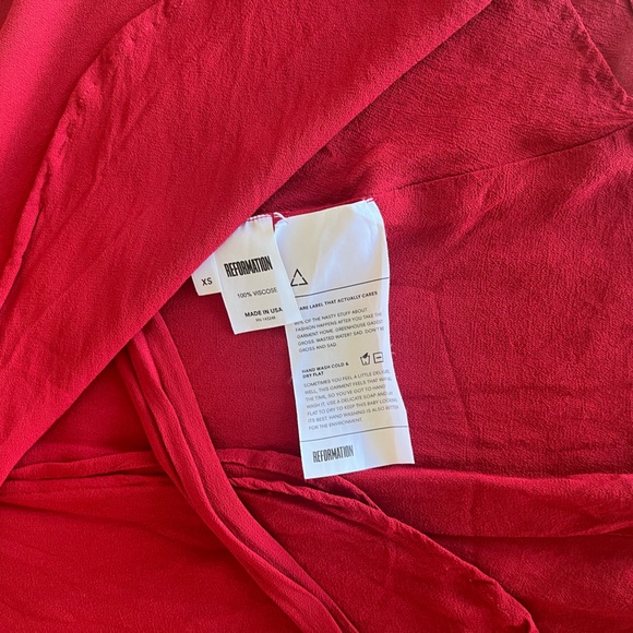 Red Reformation Wrap Dress - Picture 2 of 4